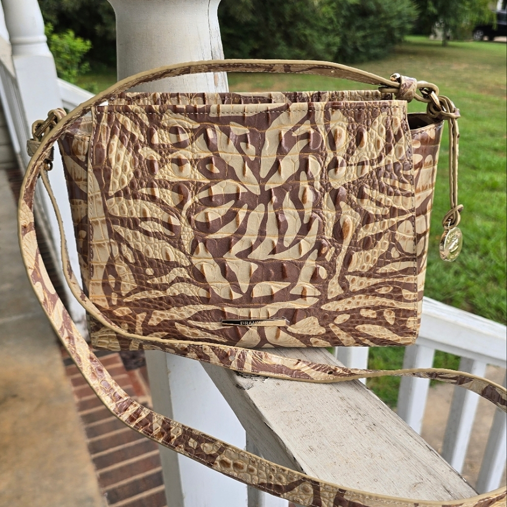 Brahmin Hillary Crossbody In "Stepping Stone", Brown & Beige